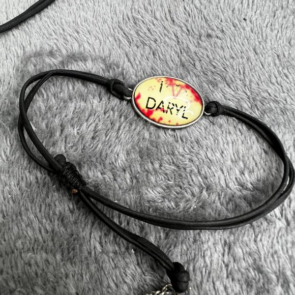 The Walking Dead Jewelry Lot Bracelets Necklaces 7 Pc Charms Black Silver Tone - Picture 4 of 12